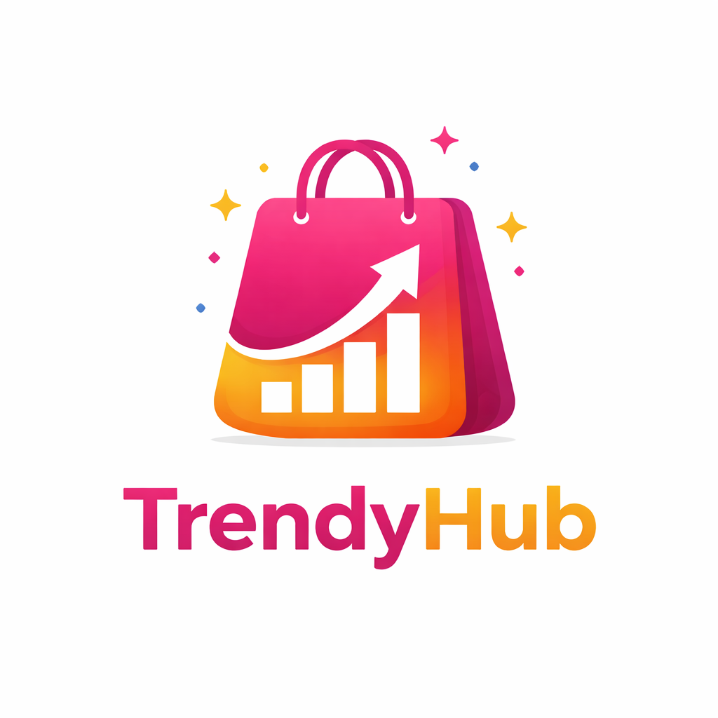 trendyhub logo with colorful sparkles